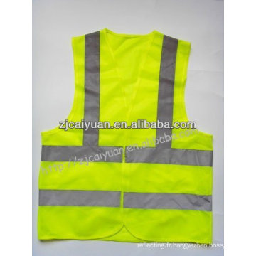 Gilet réfléchissant de CY sécurité haute visibilité jaune CR8001